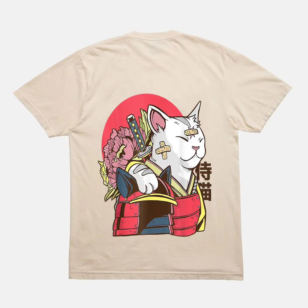 Anime Cat Waifu Who Loves Anime Ramen And Sketching Japan T-Shirt - Cream Anime Cat Waifu Who Loves Anime Ramen And Sketching Japan T-Shirt - Cream