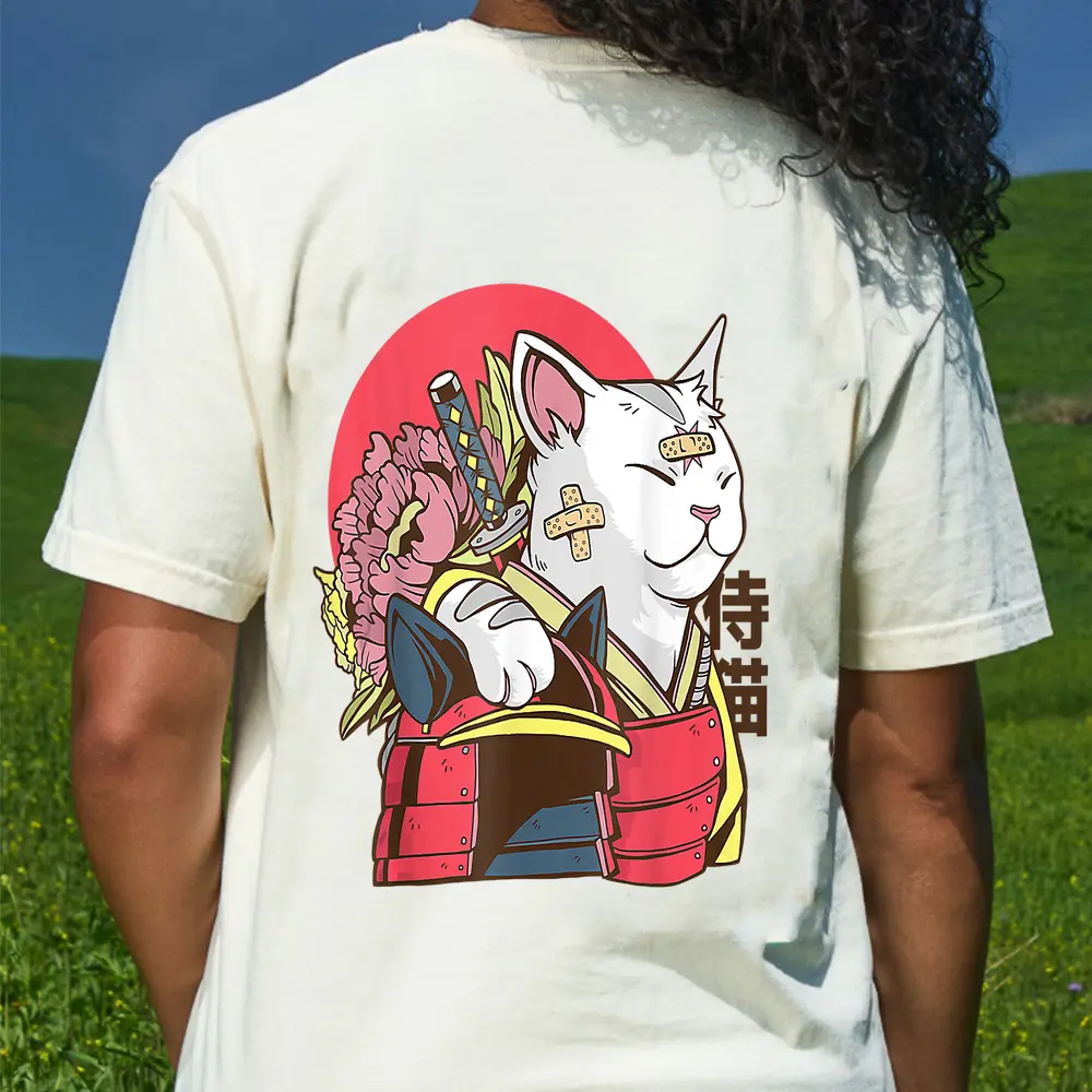 Anime Cat Waifu Who Loves Anime Ramen And Sketching Japan T-Shirt - Cream