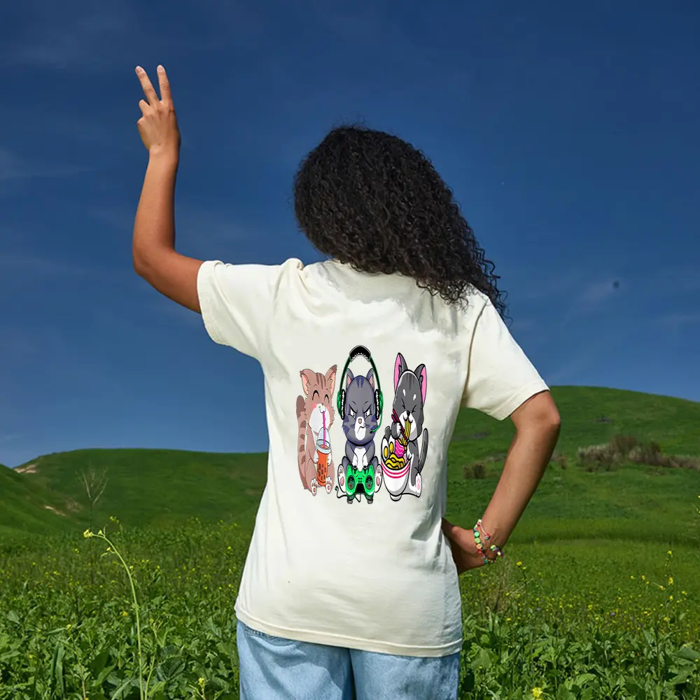 Anime Kawaii Cats Ramen Cat Boba Bubble Tea Cat Video Gamer T-Shirt - Cream Anime Kawaii Cats Ramen Cat Boba Bubble Tea Cat Video Gamer T-Shirt - Cream