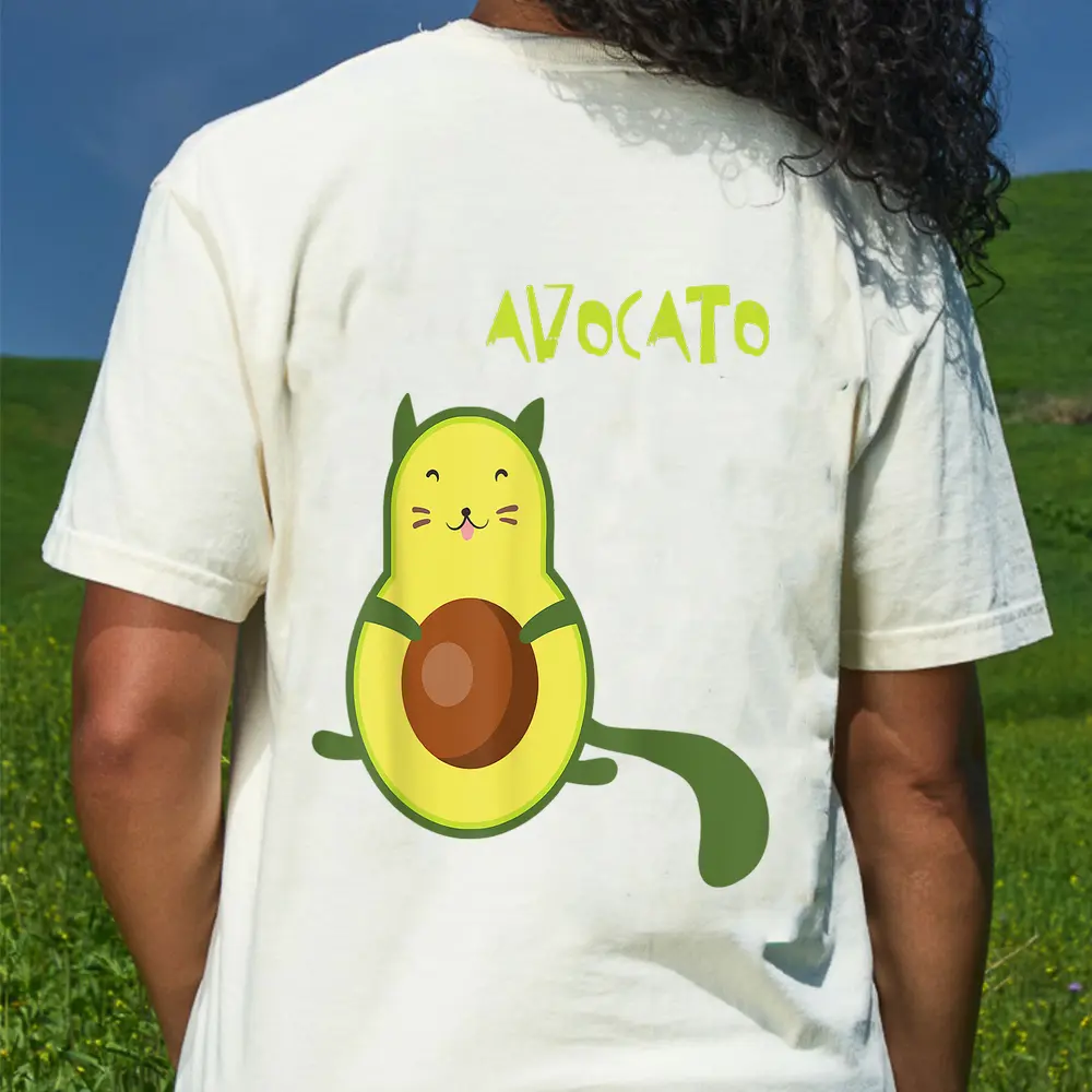 Avocato Funny Cute Cat Avocado Gift For Vegan T-Shirt - Cream