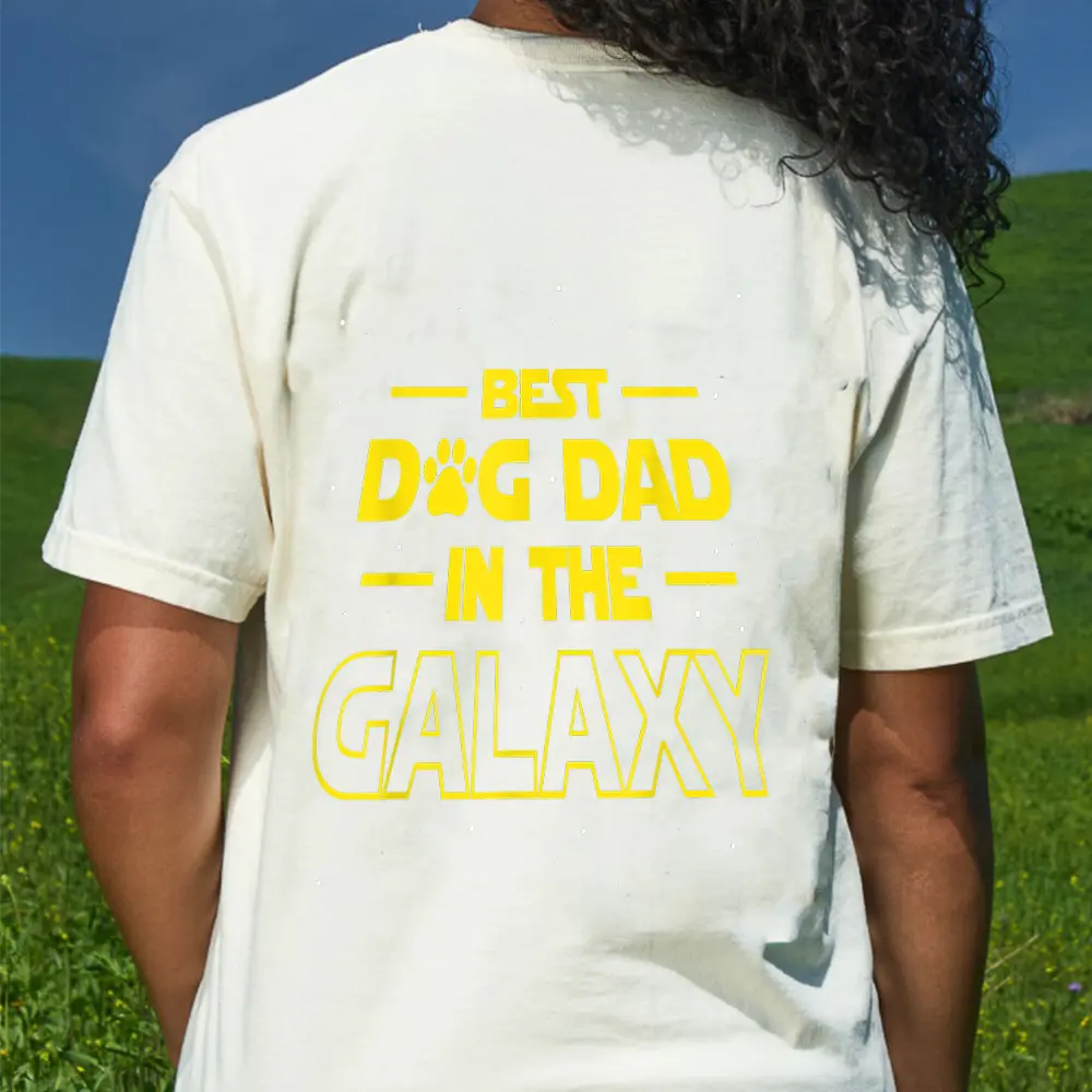 Best Dog Dad In The Galaxy Gift Funny Best Dad Ever T-Shirt - Cream