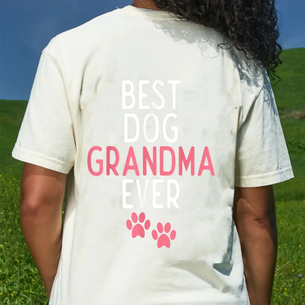 Best Dog Grandma Ever Puppy Dog Lover T-Shirt - Cream