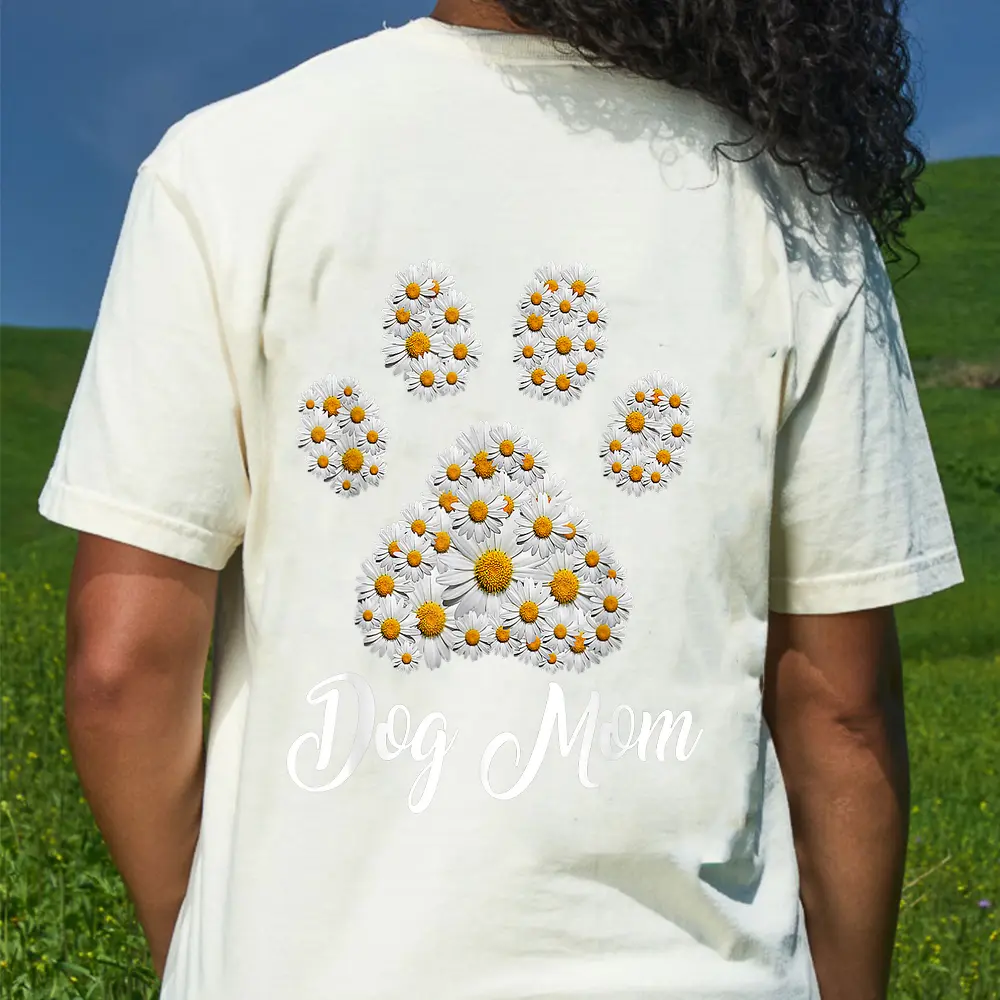 Best Dog Mom Ever Daisy Dog Paw Mother's Day T-Shirt - Cream