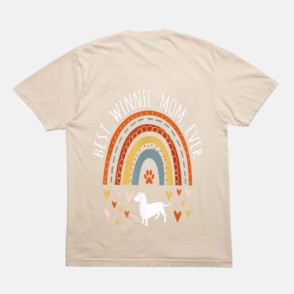 Best Winnie Mom Ever Rainbow Gifts Dachshund Lover Dog Mama T-Shirt - Cream Best Winnie Mom Ever Rainbow Gifts Dachshund Lover Dog Mama T-Shirt - Cream