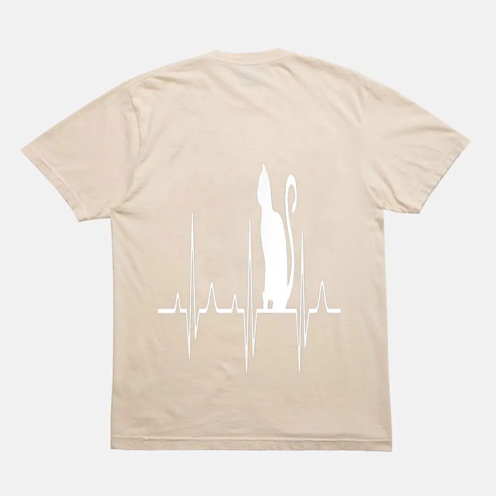 Big Cat Heartbeat Crazy Lady Love Rescue Ladies T-Shirt - Cream Big Cat Heartbeat Crazy Lady Love Rescue Ladies T-Shirt - Cream