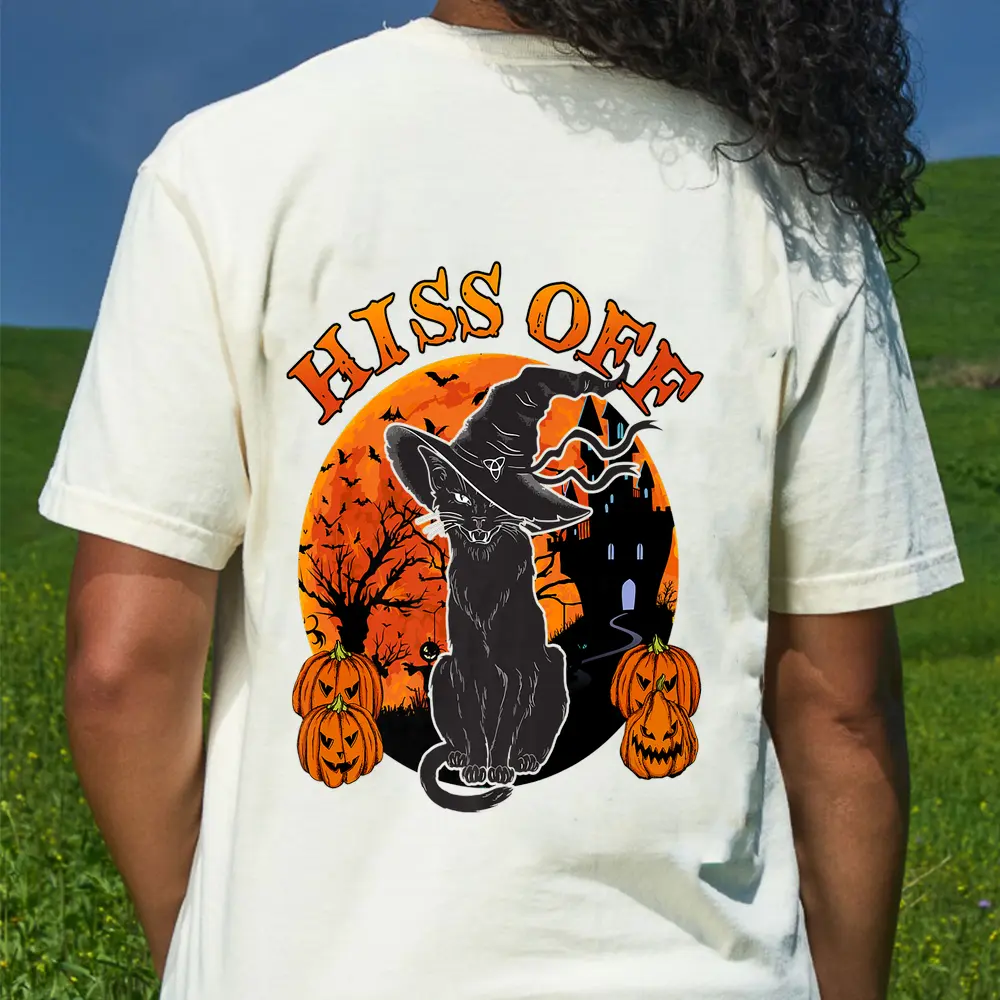 Black-Cat Halloween Costume Hiss Off Funny Kitten Lover Gift Premium T-Shirt - Cream