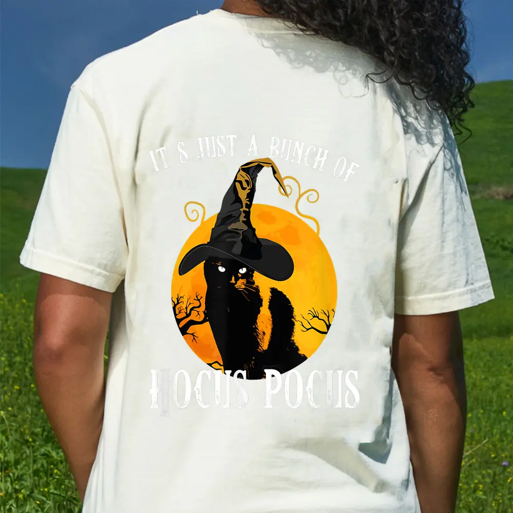 Black Cat Moon Funny Halloween Costume Bunch Of Hocus Pocus Ver 1 T-Shirt - Cream