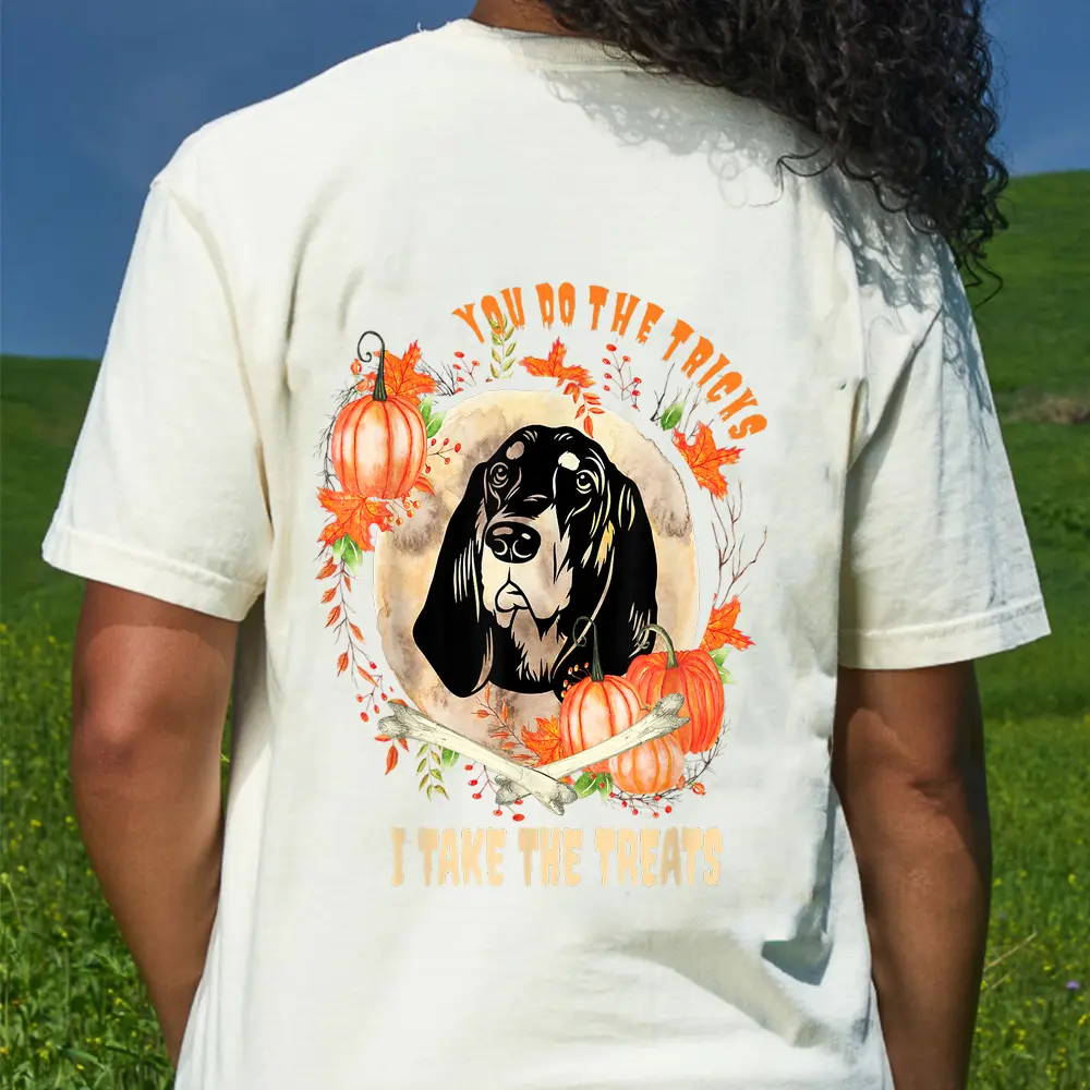 Black  Tan Coonhound Dog Owner Halloween Humor Funny T-Shirt - Cream