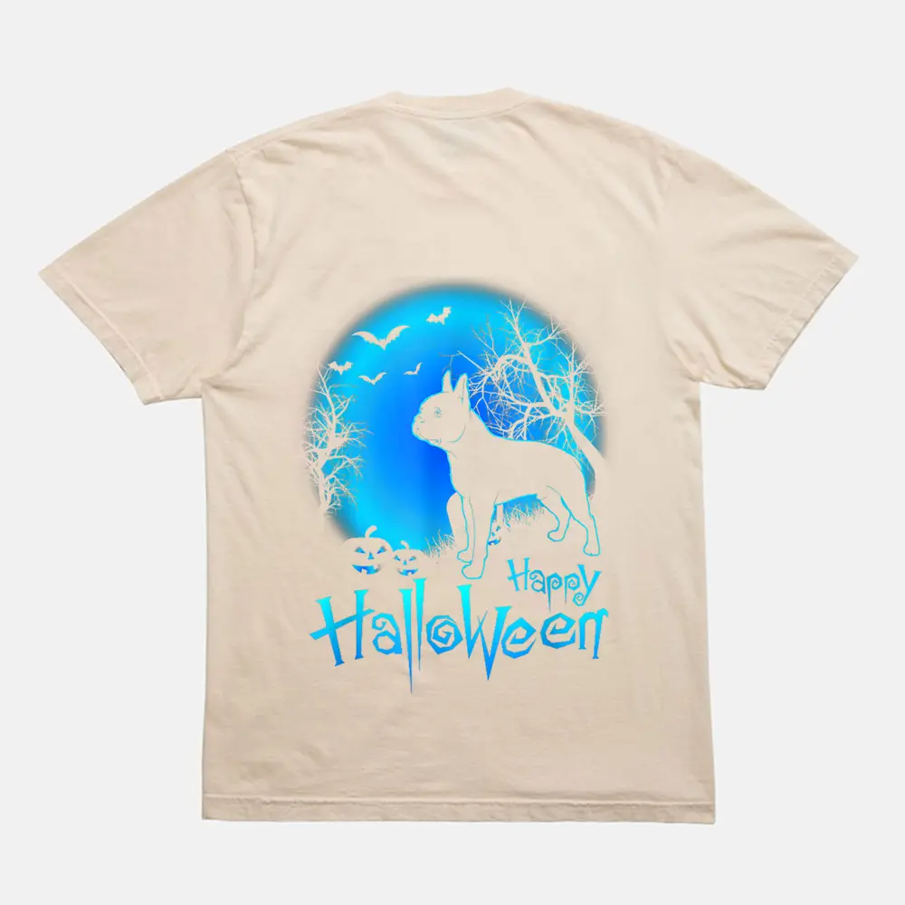 Boston Terrier Dog In The Moon Halloween Costume T-Shirt - Cream Boston Terrier Dog In The Moon Halloween Costume T-Shirt - Cream