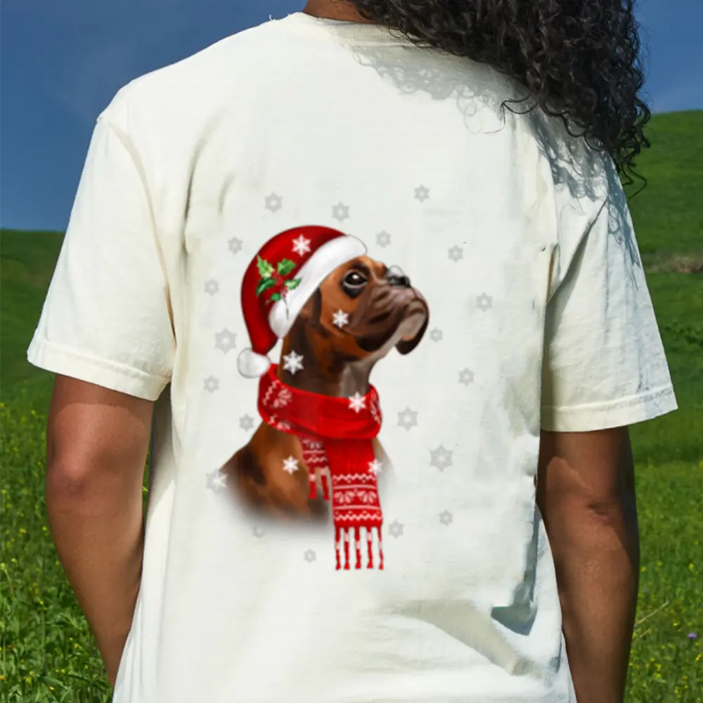 Boxer Christmas Tree Xmas Gift For Boxer Dog T-Shirt - Cream