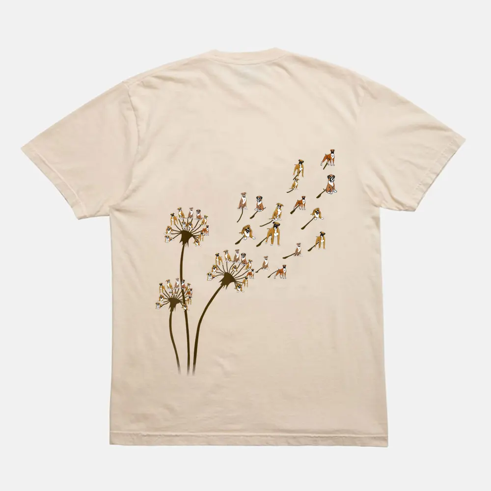 Boxer Dog Dandelion Water Color Funny Gift For Dog Lovers T-Shirt - Cream Boxer Dog Dandelion Water Color Funny Gift For Dog Lovers T-Shirt - Cream