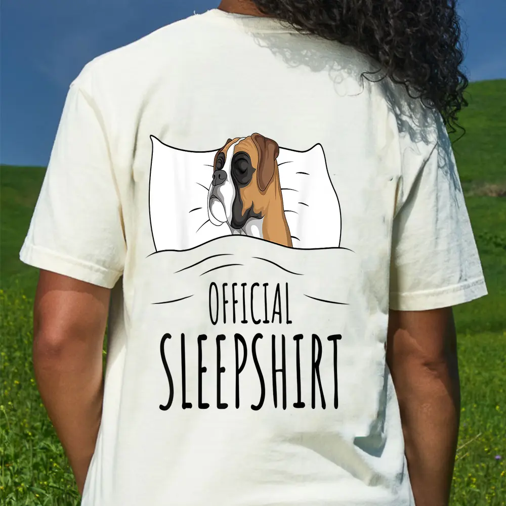 Boxer Dog Official Sleep Ver 2 T-Shirt - Cream