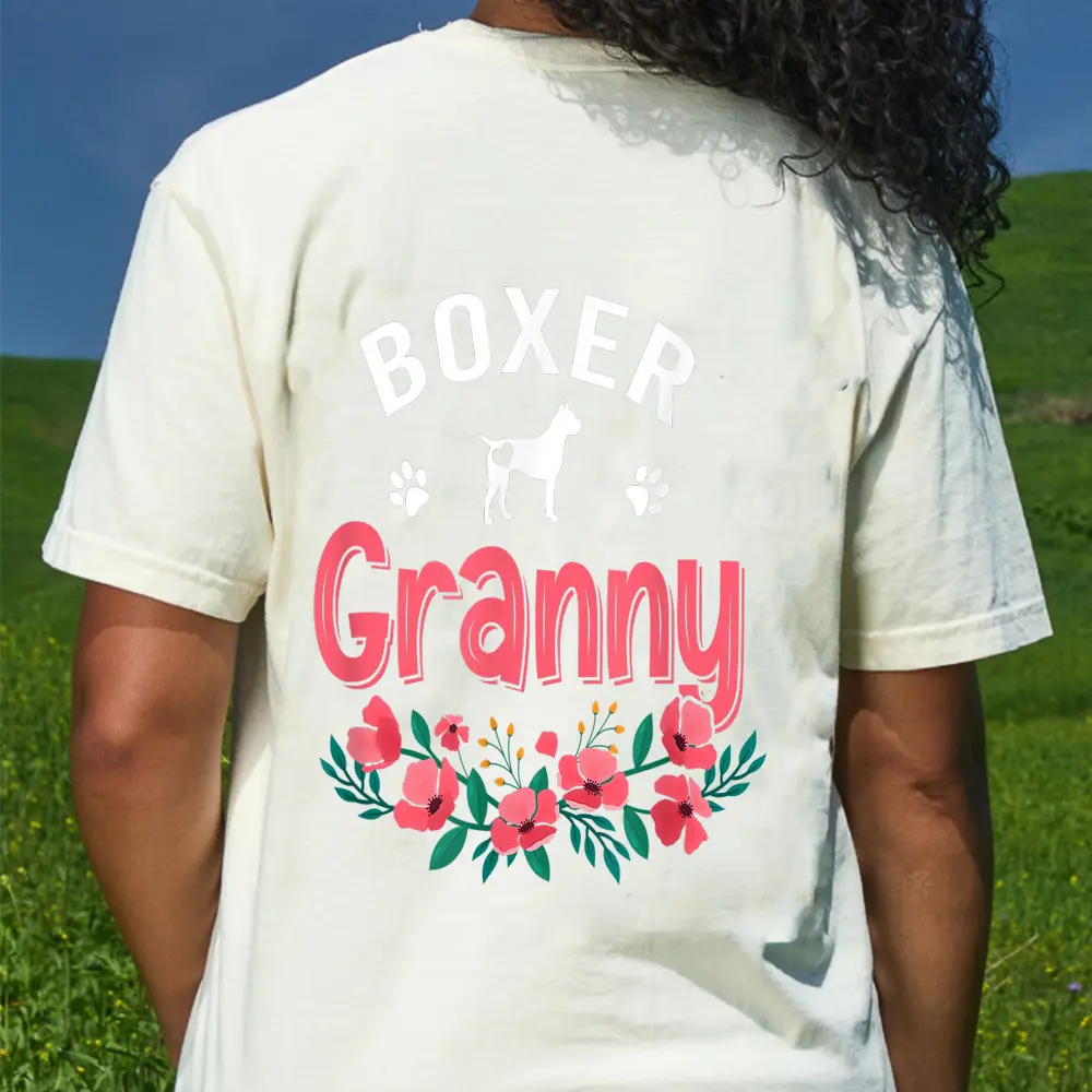 Boxer Granny Gifts Cute Dog Lover Owner Christmas Mom T-Shirt - Cream