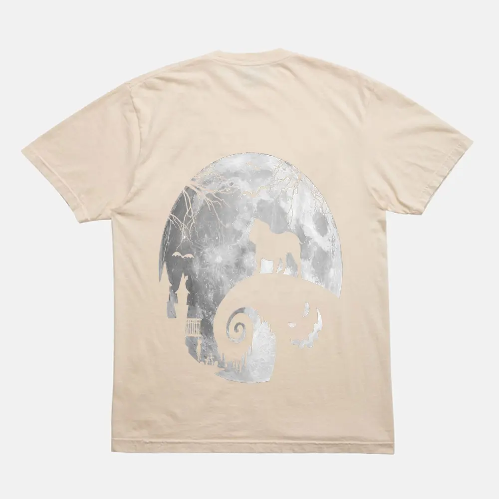 Bulldog Dog And Moon Halloween Costume Dog Lover Funny Gifts T-Shirt - Cream Bulldog Dog And Moon Halloween Costume Dog Lover Funny Gifts T-Shirt - Cream