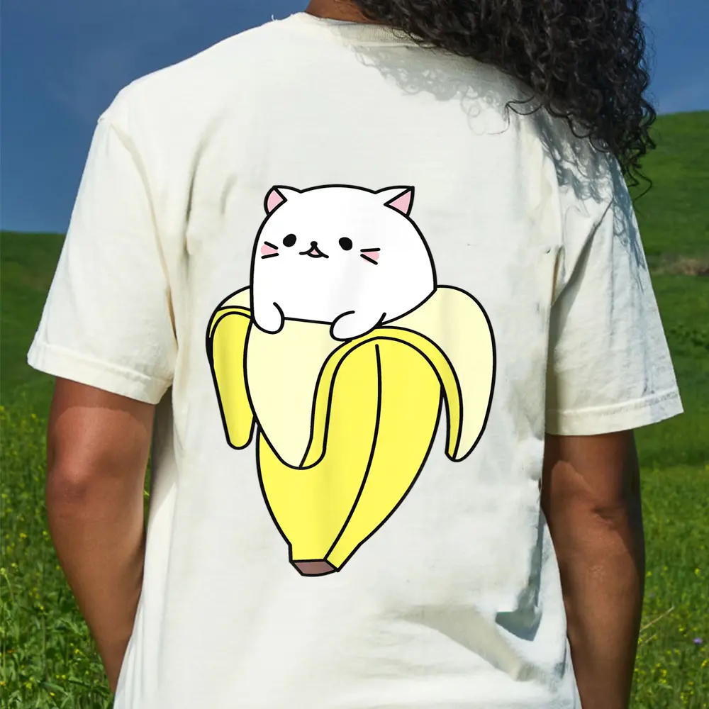 Cat Banana T-Shirt - Cream