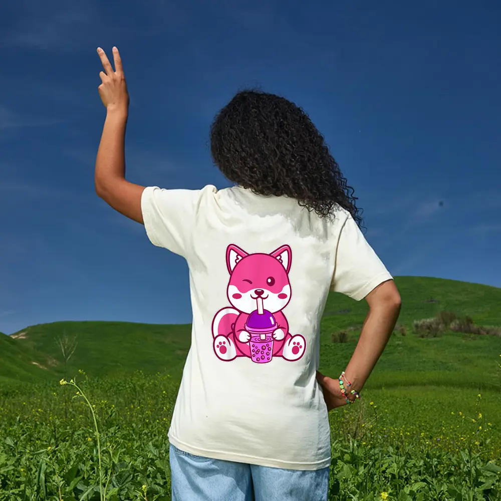 Cat Boba Cute Bubble Tea Anime Neko Kawaii For Girls T-Shirt - Cream Cat Boba Cute Bubble Tea Anime Neko Kawaii For Girls T-Shirt - Cream