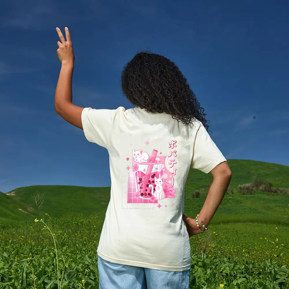 Cat Boba Tea Bubble Tea Anime Cats Lover Kawaii Gifts T-Shirt - Cream Cat Boba Tea Bubble Tea Anime Cats Lover Kawaii Gifts T-Shirt - Cream