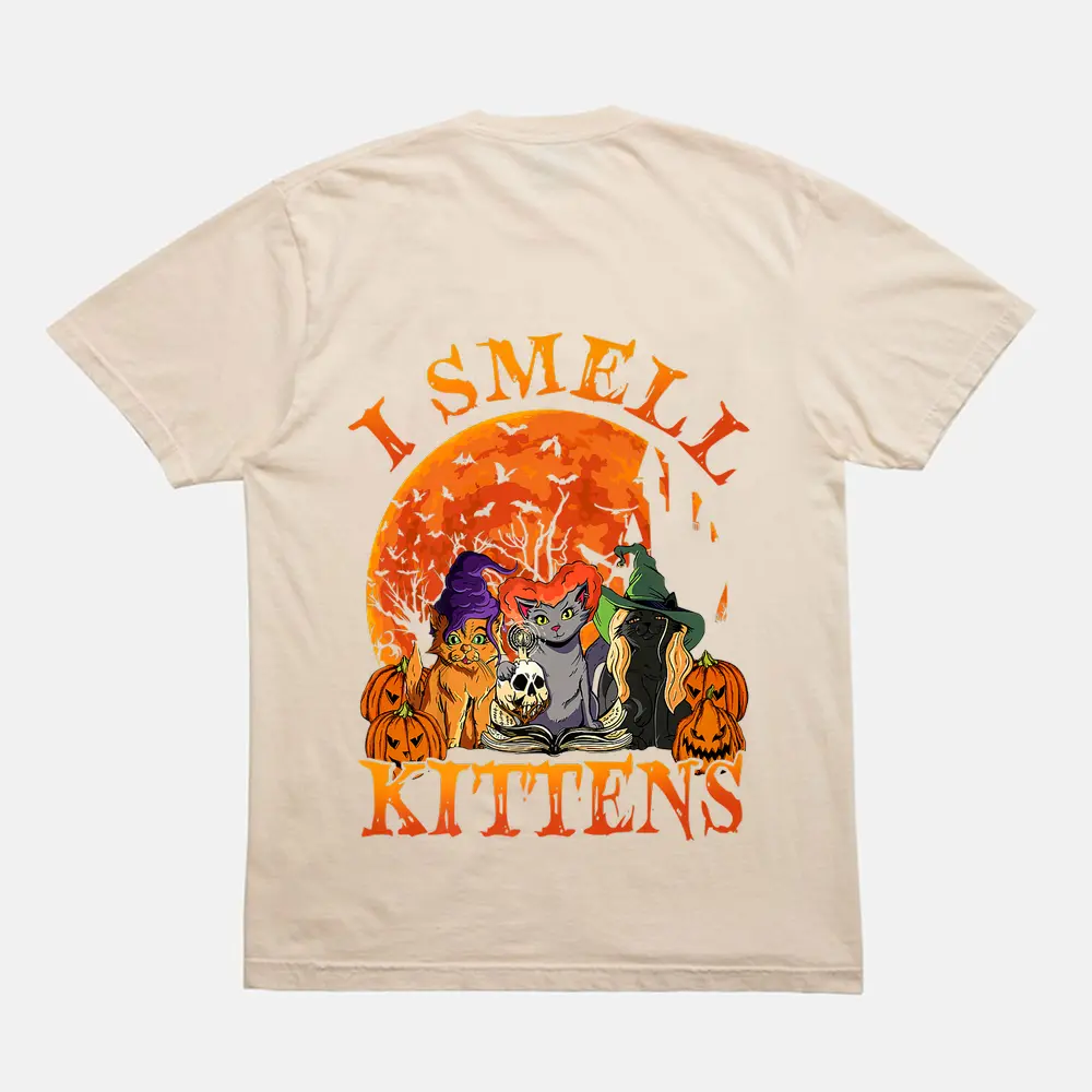 Cat Halloween-Shirt I Smell Kittens Black Cat Witch Hat Cute Premium T-Shirt - Cream Cat Halloween-Shirt I Smell Kittens Black Cat Witch Hat Cute Premium T-Shirt - Cream