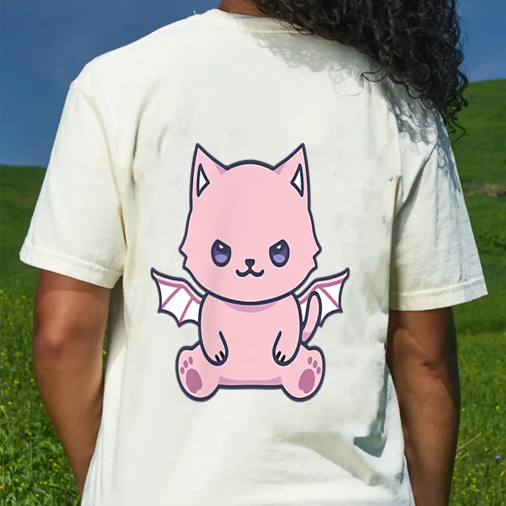 Cat Pastel Goth Cute Kawaii Aesthetic Lover Owner Spooky T-Shirt - Cream