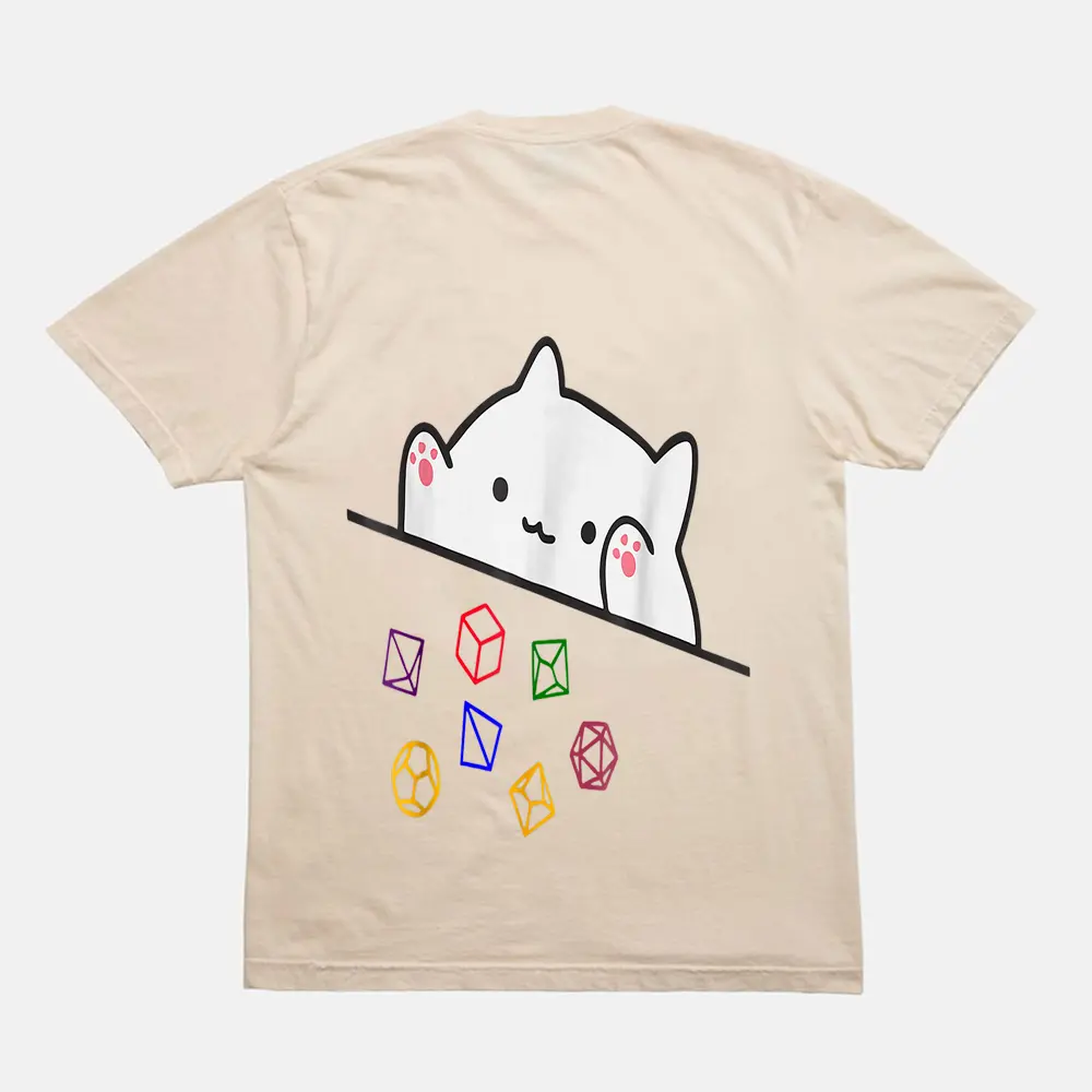 Cat Throwing Dice Tabletop Games Cute Kawaii Animal Lover T-Shirt - Cream Cat Throwing Dice Tabletop Games Cute Kawaii Animal Lover T-Shirt - Cream