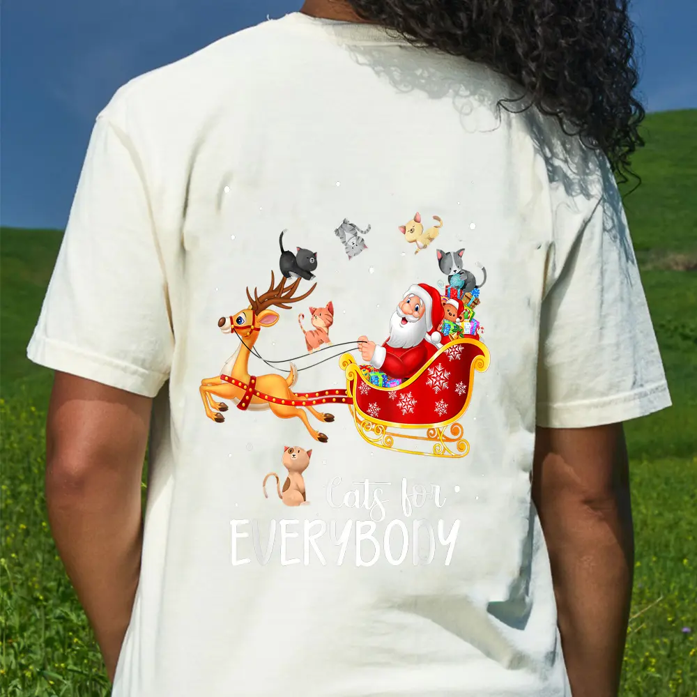 Cats For Everybody Cat Christmas Pajama Family Party Gifts T-Shirt - Cream
