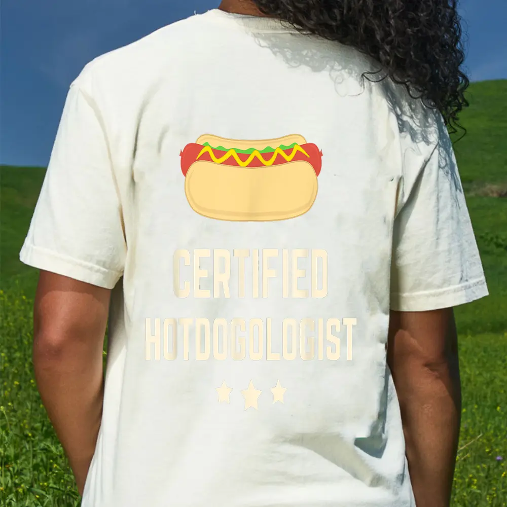 Certified Hotdogolist Hot Dog  Gift T-Shirt - Cream