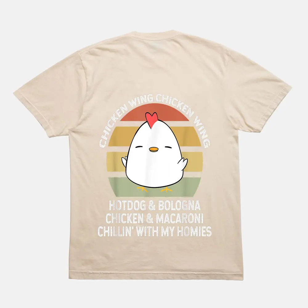 Chicken Wing Chicken Wing Hot Dog And Bologna T-Shirt - Cream Chicken Wing Chicken Wing Hot Dog And Bologna T-Shirt - Cream