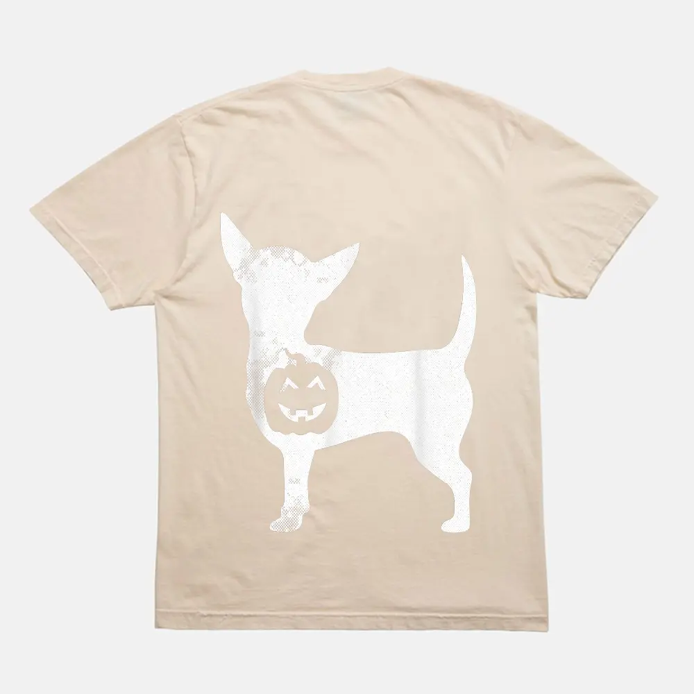 Chihuahua Pumpkin Lazy Halloween Costume Chiwawa Dog Puppy T-Shirt - Cream Chihuahua Pumpkin Lazy Halloween Costume Chiwawa Dog Puppy T-Shirt - Cream