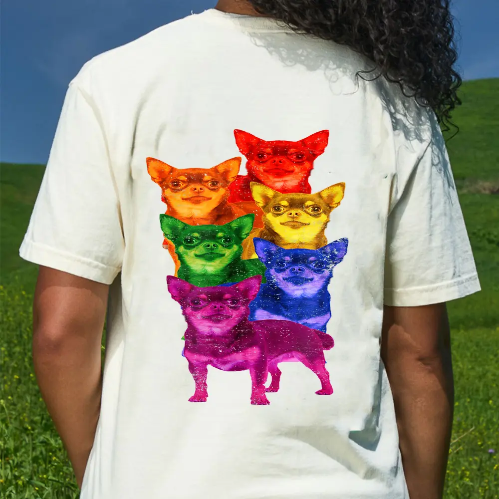 Chihuahua Rainbow Flag Gay Pride LGBT Dog Lover T-Shirt - Cream