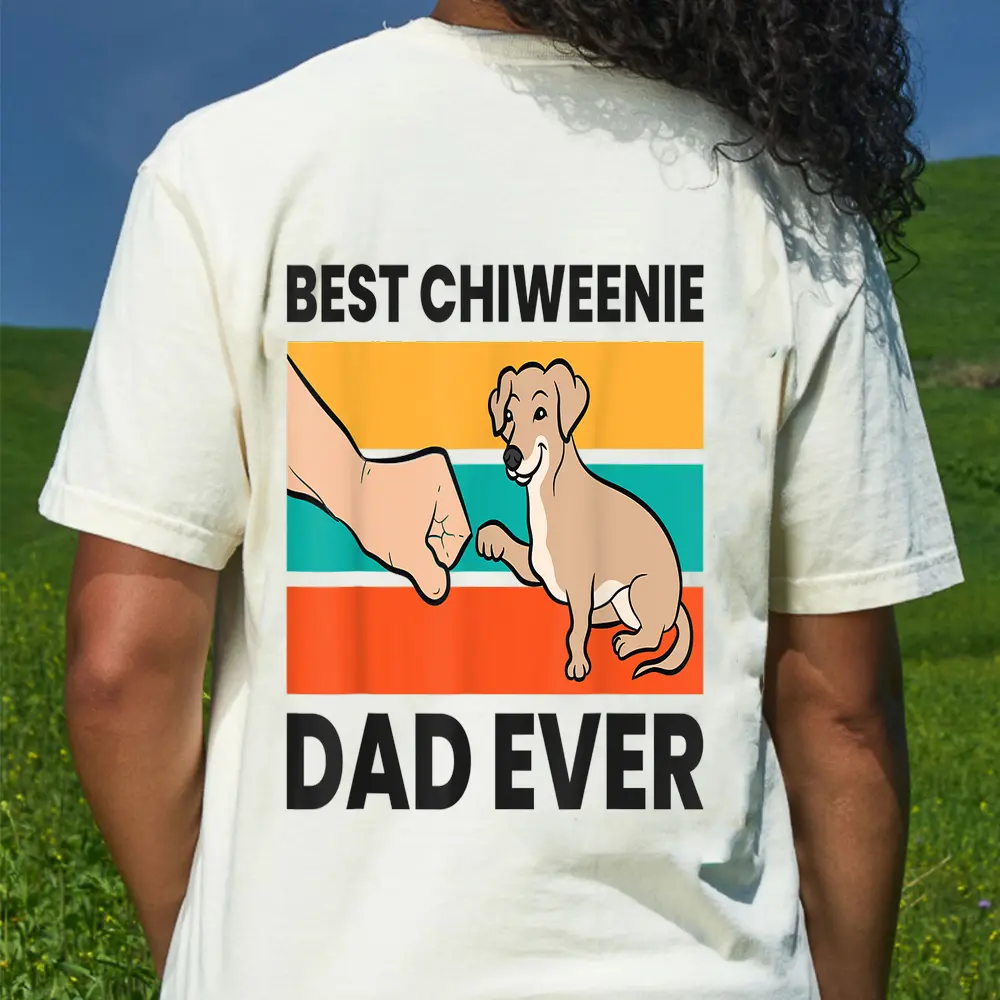 Chiweenie Dog Dad Best Chiweenie Dad Ever T-Shirt - Cream