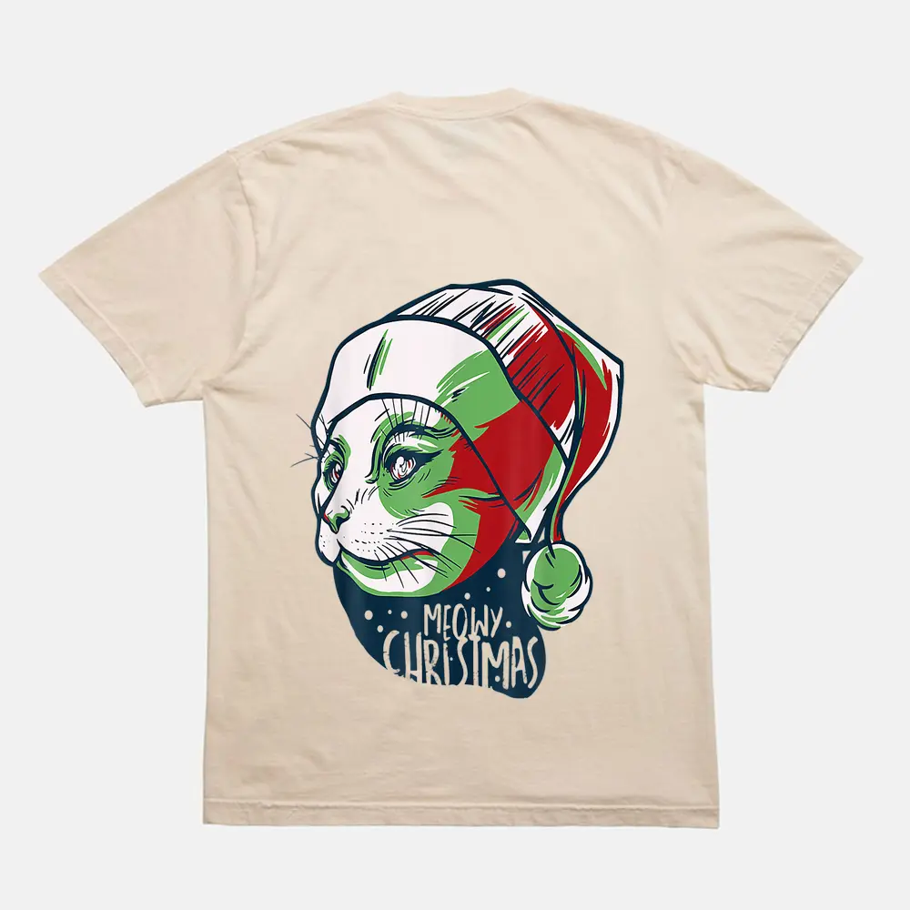 Christmask Cat Meowy Catmas Funny Men Women Ee Gift T-Shirt - Cream Christmask Cat Meowy Catmas Funny Men Women Ee Gift T-Shirt - Cream