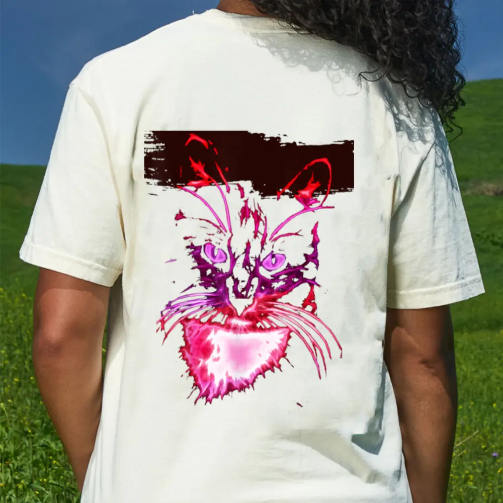Colorful Cat Art Novelty  - Cat Lover Gift Idea Women T-Shirt - Cream