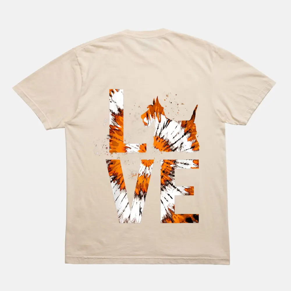 Tie Dye Scottie Witch Pumpkin Happy Halloween Costume T-Shirt - Cream Tie Dye Scottie Witch Pumpkin Happy Halloween Costume T-Shirt - Cream