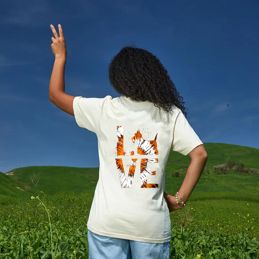 Tie Dye Scottie Witch Pumpkin Happy Halloween Costume T-Shirt - Cream Tie Dye Scottie Witch Pumpkin Happy Halloween Costume T-Shirt - Cream