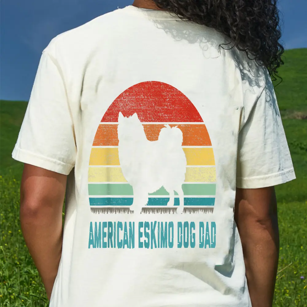 Vintage American Eskimo Dog Dad - Dog Lover T-Shirt - Cream