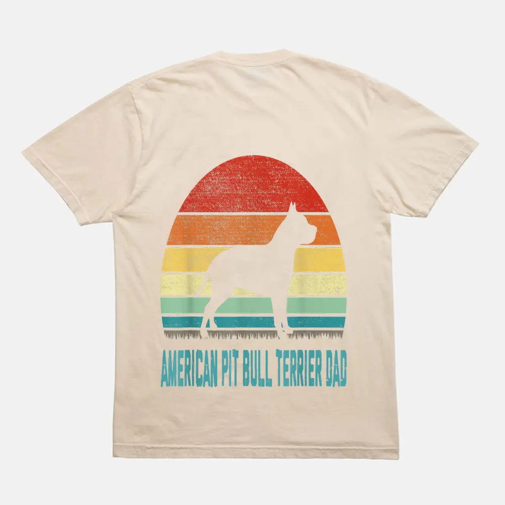 Vintage American Pit Bull Terrier Dad - Dog Lover T-Shirt - Cream Vintage American Pit Bull Terrier Dad - Dog Lover T-Shirt - Cream