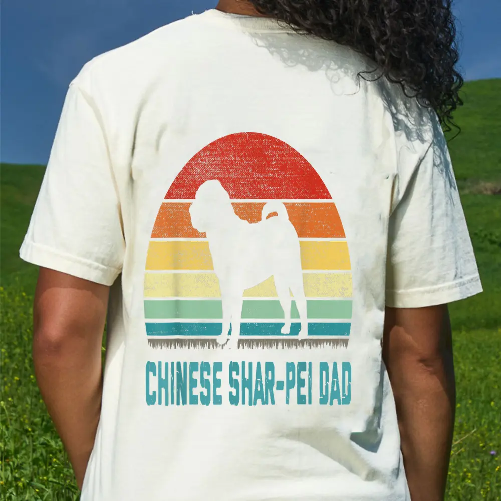 Vintage Chinese Shar-pei Dad - Dog Lover T-Shirt - Cream