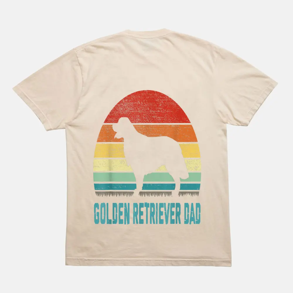 Vintage Golden Retriever Dad - Dog Lover T-Shirt - Cream Vintage Golden Retriever Dad - Dog Lover T-Shirt - Cream