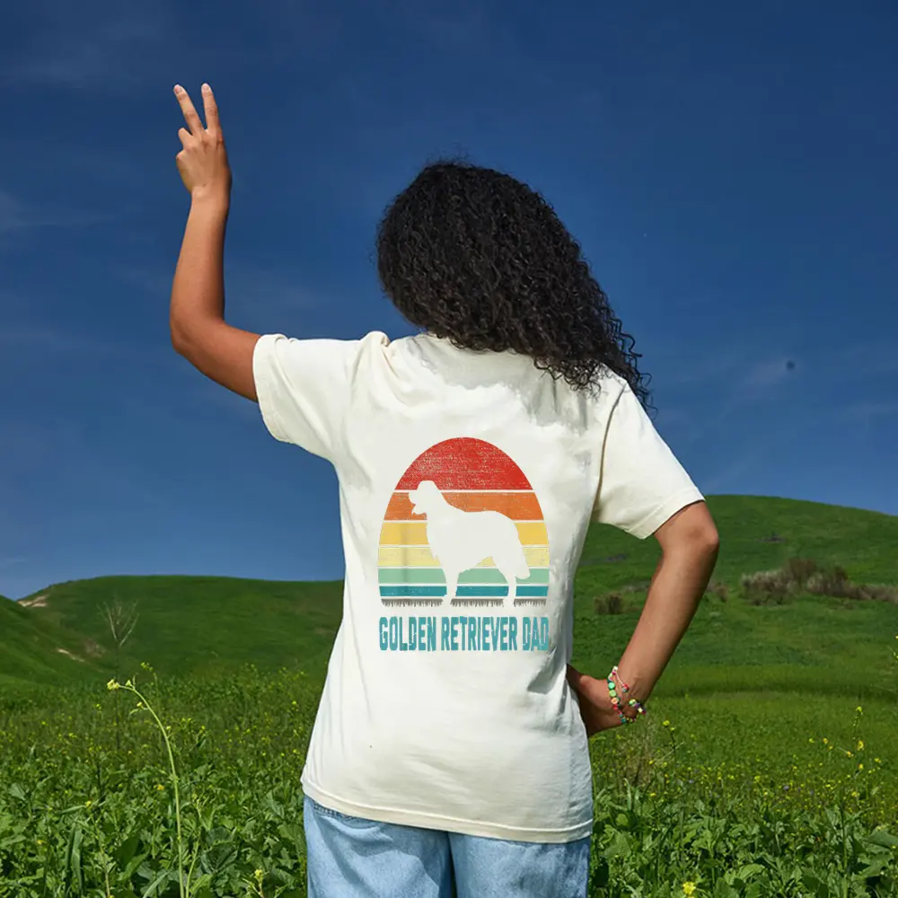 Vintage Golden Retriever Dad - Dog Lover T-Shirt - Cream Vintage Golden Retriever Dad - Dog Lover T-Shirt - Cream