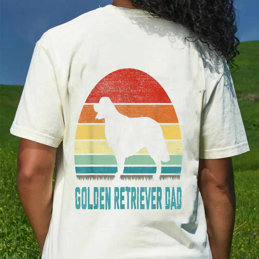 Vintage Golden Retriever Dad - Dog Lover T-Shirt - Cream