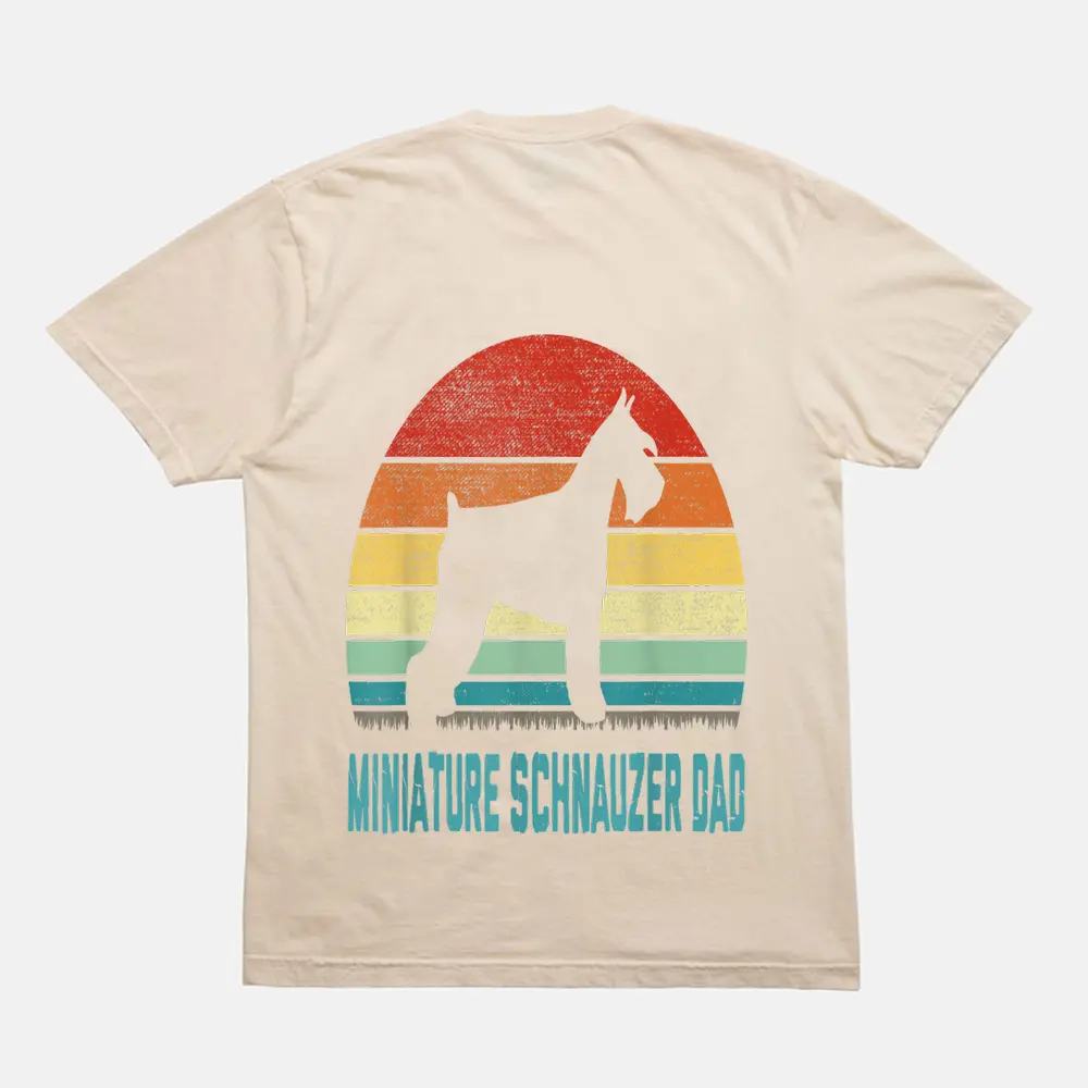 Vintage Miniature Schnauzer Dad - Dog Lover T-Shirt - Cream Vintage Miniature Schnauzer Dad - Dog Lover T-Shirt - Cream