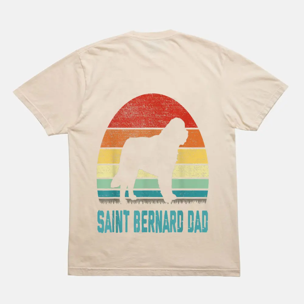 Vintage Saint Bernard Dad - Dog Lover T-Shirt - Cream Vintage Saint Bernard Dad - Dog Lover T-Shirt - Cream