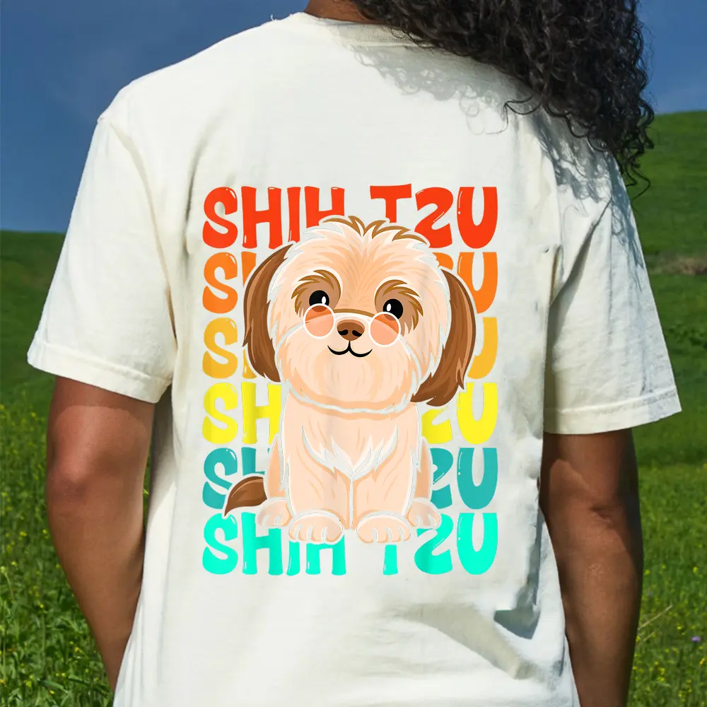 Vintage Shihtzu Dog Shih Tzu T-Shirt - Cream