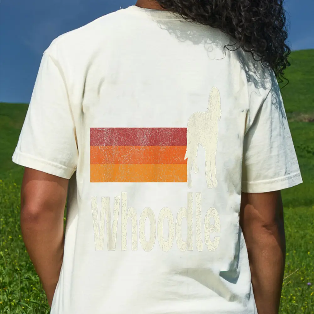 Vintage Whoodle Retro Mom Dad Dog T-Shirt - Cream