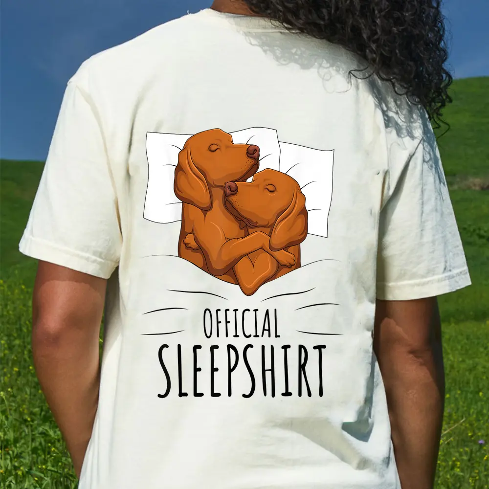 Vizsla Dog Lover Official Sleep T-Shirt - Cream