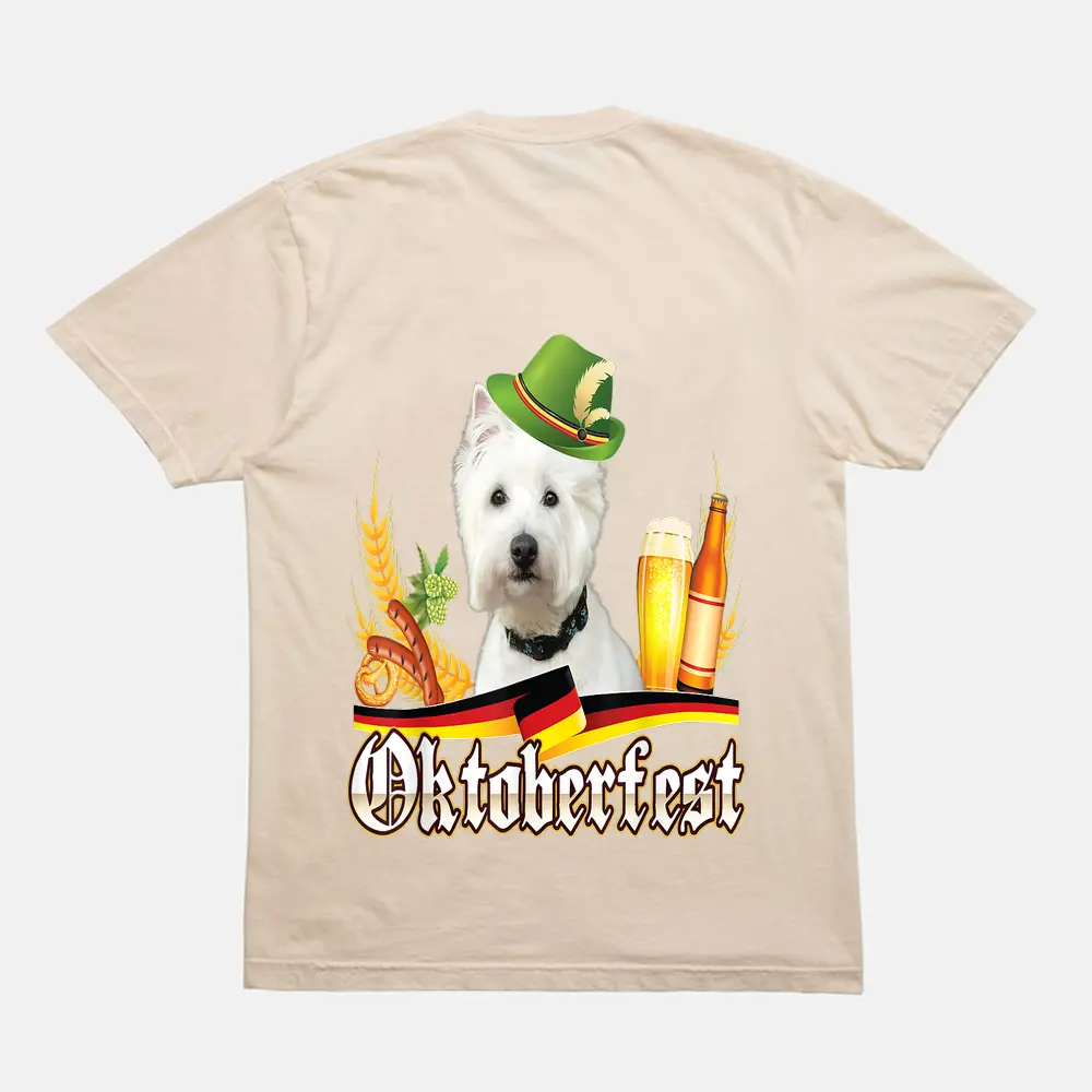 Westie Dog Beer Oktoberfest Prost Beer Festival Munich T-Shirt - Cream Westie Dog Beer Oktoberfest Prost Beer Festival Munich T-Shirt - Cream