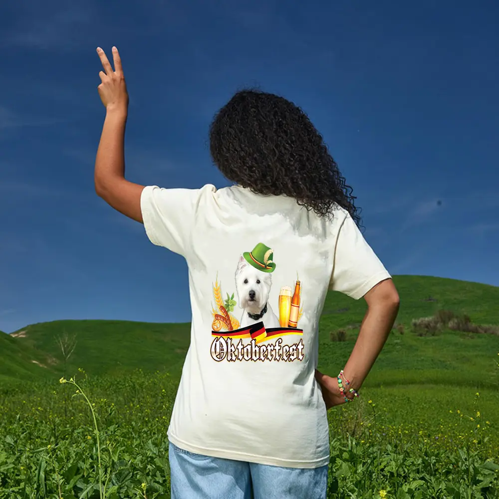 Westie Dog Beer Oktoberfest Prost Beer Festival Munich T-Shirt - Cream Westie Dog Beer Oktoberfest Prost Beer Festival Munich T-Shirt - Cream