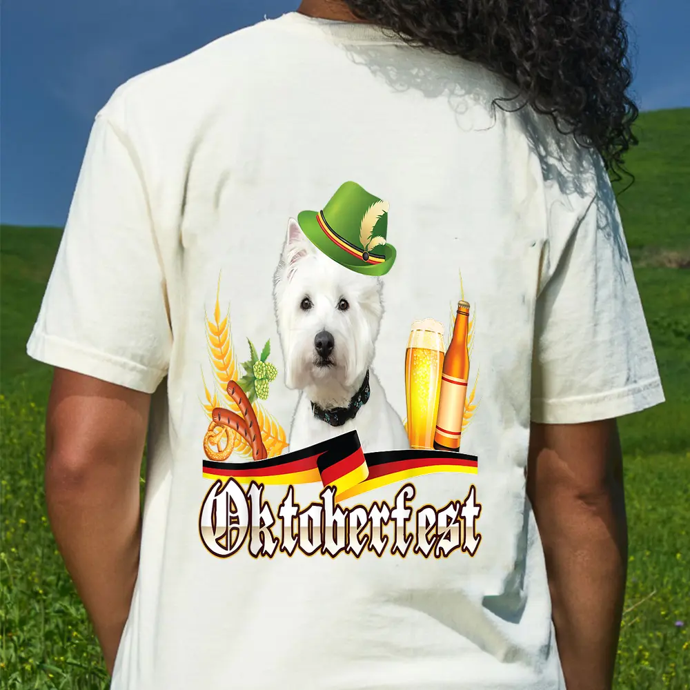 Westie Dog Beer Oktoberfest Prost Beer Festival Munich T-Shirt - Cream