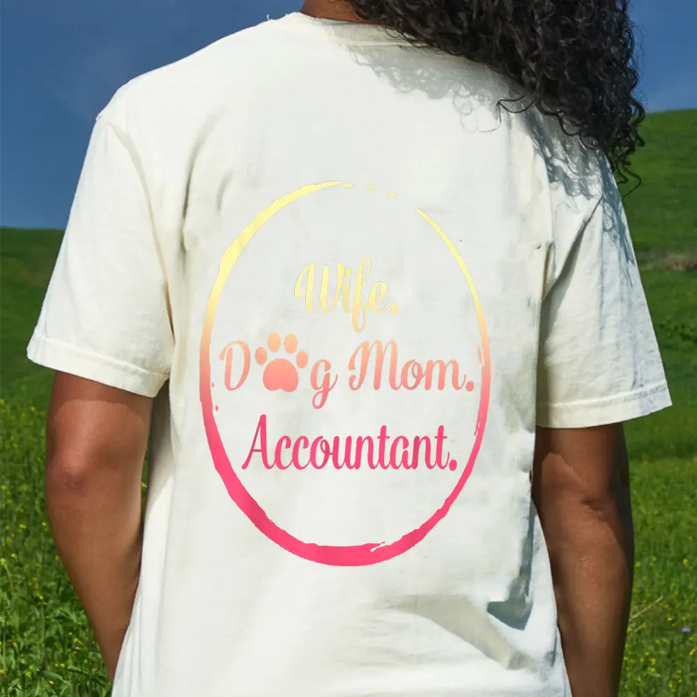 Wife Dog Mom Accountant Mothers Day Dog Lover Women Mommy T-Shirt - Cream