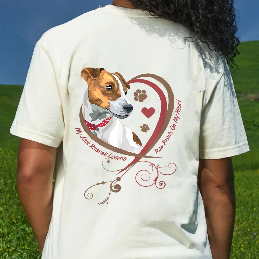Womans Jack Russell Terrier  Parson Russell Terrier Dog T-Shirt - Cream
